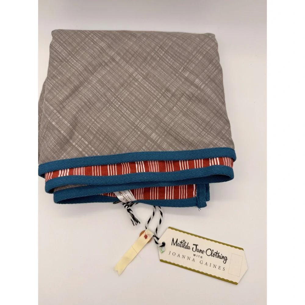 Matilda Jane Joanna Gaines Blanket Kids OS Grey Red Striped Reversible New